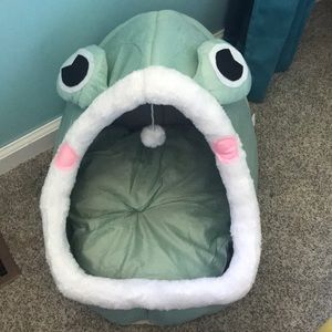 Cat bed that’s a frog